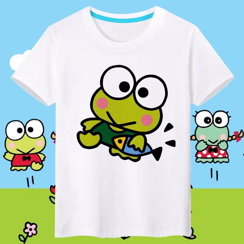 けろけろけろっぴ Kero Kero Keroppi 親子ペアルック Tシャツ 夏 全家族適用 休日カジュアル 親子コーデ 子供服 記念日プレゼント 子ども｜dqnstore｜03