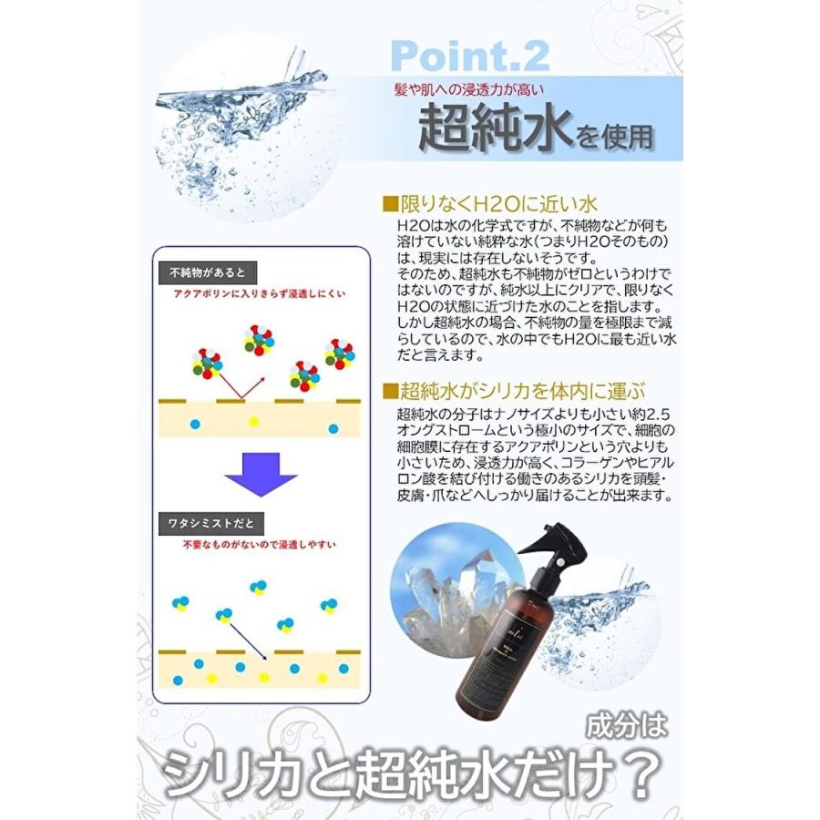 シリカ と 超純水 の ワタシミスト 髪 全身 スプレータイプ ヘアケア