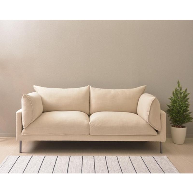 アルバ ソファ 【アイボリー】 木フレーム Ｓバネ ウィービングベルト ポリエステル リネン