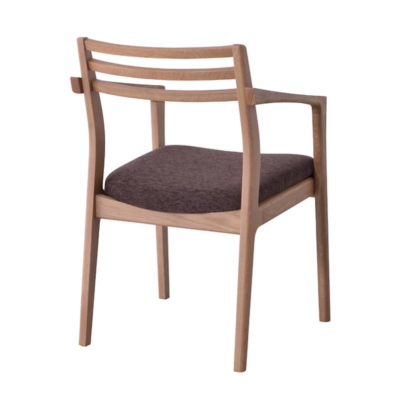 アームチェア 【ナチュラル】 天然木(オーク) ウレタン塗装 ポリエステル 