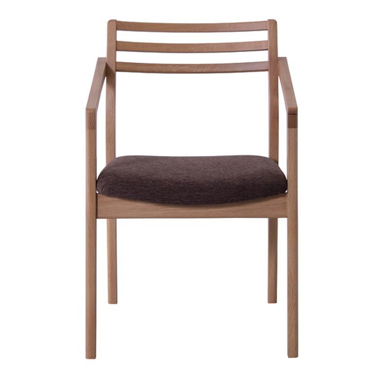 アームチェア 【ナチュラル】 天然木(オーク) ウレタン塗装 ポリエステル 