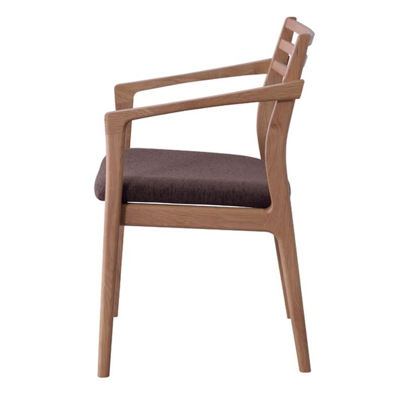 アームチェア 【ナチュラル】 天然木(オーク) ウレタン塗装 ポリエステル 