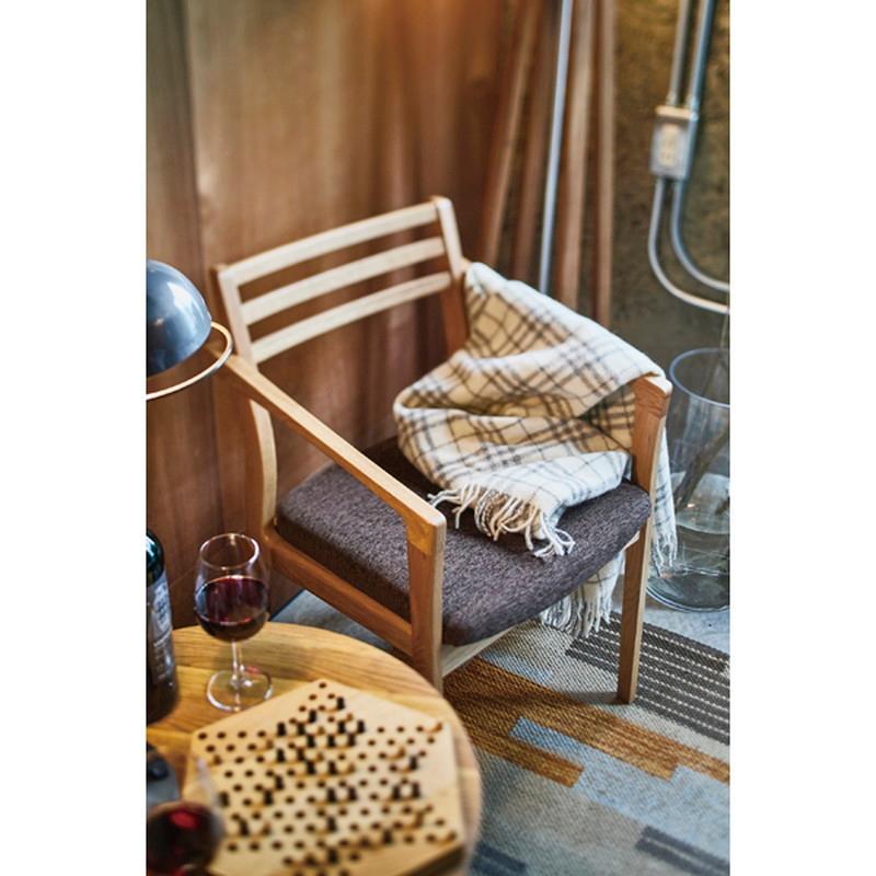 アームチェア 【ナチュラル】 天然木(オーク) ウレタン塗装 ポリエステル 