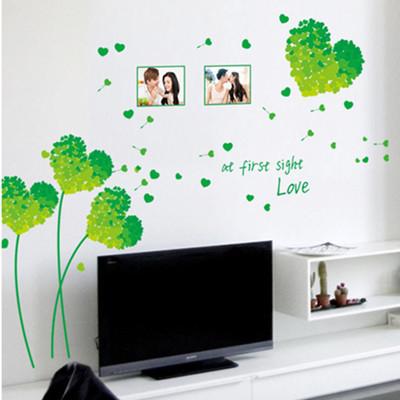超目玉枠 ハート クローバー 緑 特大 3d ウォールステッカー 剥がせる お洒落 壁紙 デコ シール 防水 Diy 壁 床 家具 インテリア 森 葉っぱ Supplystudies Com