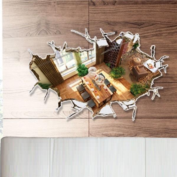 3D ウォールステッカー C56 危険！落とし穴 騙し絵 トリックアート