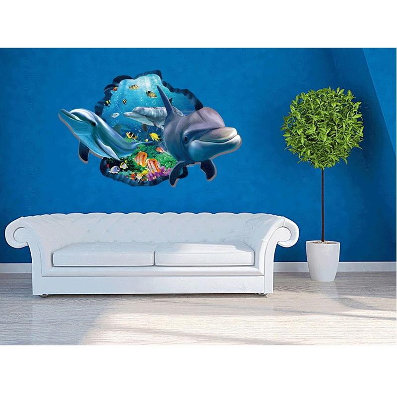 ウォールステッカー 海 アニマル 3d窓 イルカ かわいい トリックアート 動物 海中 魚 動物 壁穴 海底 珊瑚 C772 Dr777ショッピング 通販 Yahoo ショッピング
