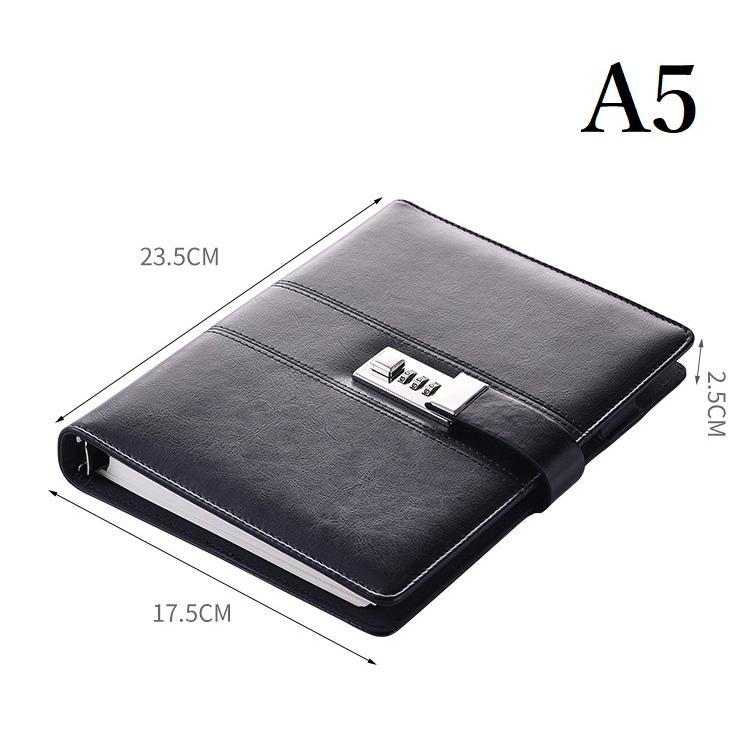 A5 鍵付き システムバインダー 6穴 パスワード システム手帳