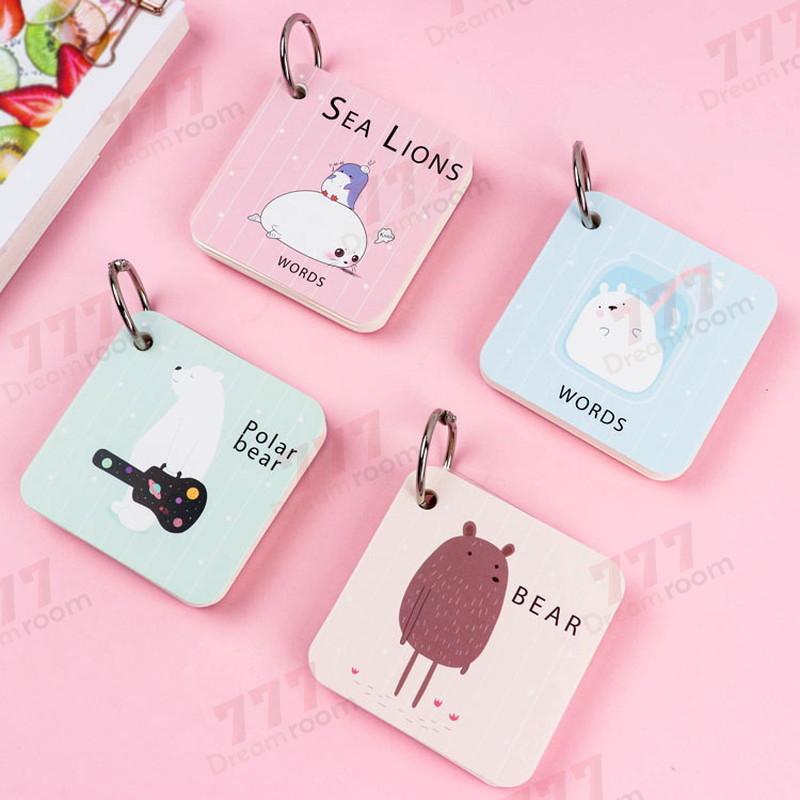 cute☆ スクエア 単語カード 4冊セット 【06 アニマルスタイル】暗記  