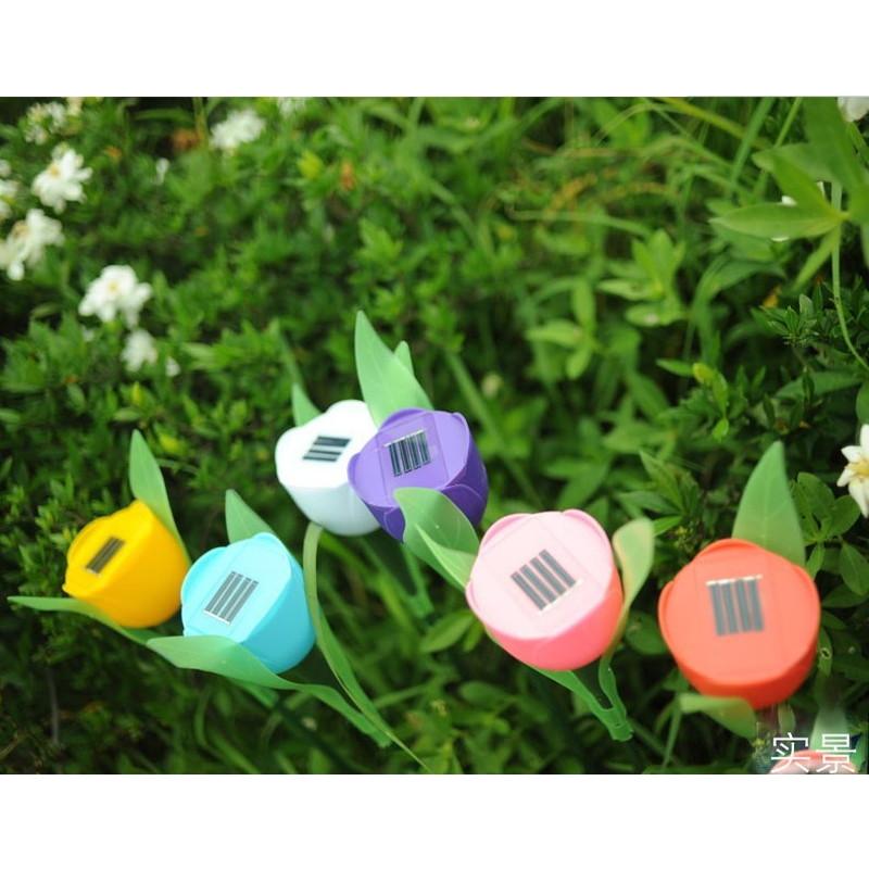 ソーラー ガーデンライト LED チューリップ flower 【ピンク】L-030