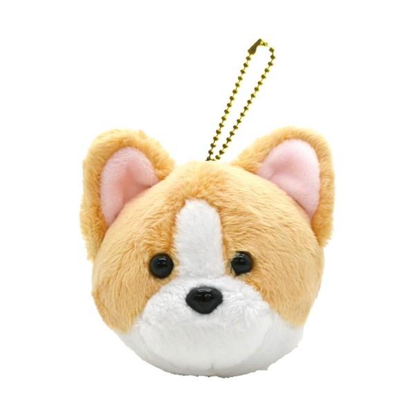ふわふわ わんこ フェイスマスコット キーホルダー ストラップ 犬