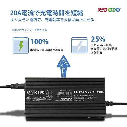 Redodo 14.6V 20A リン酸鉄リチウムイオンバッテリー専用充電器