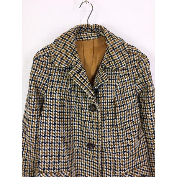 絶賛レビュー続出 古着 レディース コート 70s Harris Tweed ハリス ツイード ステンカラー 千鳥格子 ミディアム丈 バージン ウール コート M位 古着 ランキング1位獲得 Www Skylanceronline Com