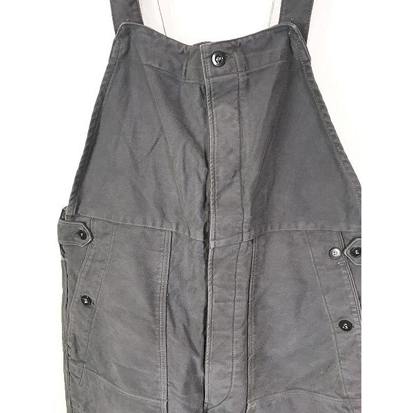 60s ドイツ軍 グレー モールスキン ダブルニー ワーク オーバーオール-