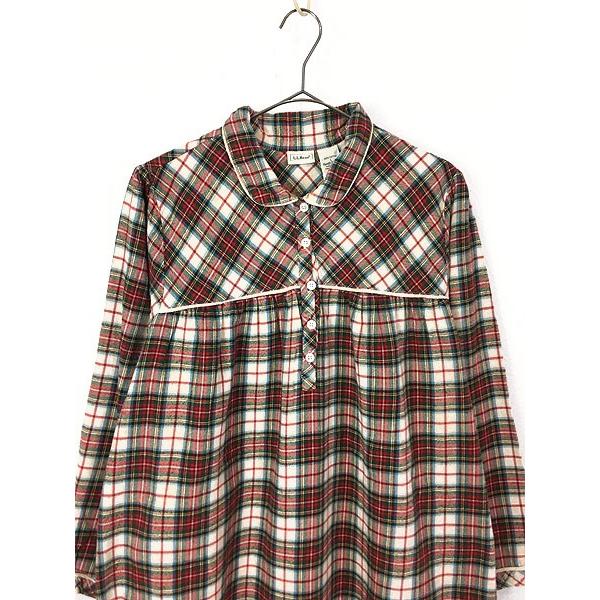 新しい到着 レディース 古着 Ll Bean ビーン 丸首 チェック柄 ガーリー 長袖 ロング丈 コットン スモック ワンピース L 古着 格安 Viajesturisticosdelpacifico Com