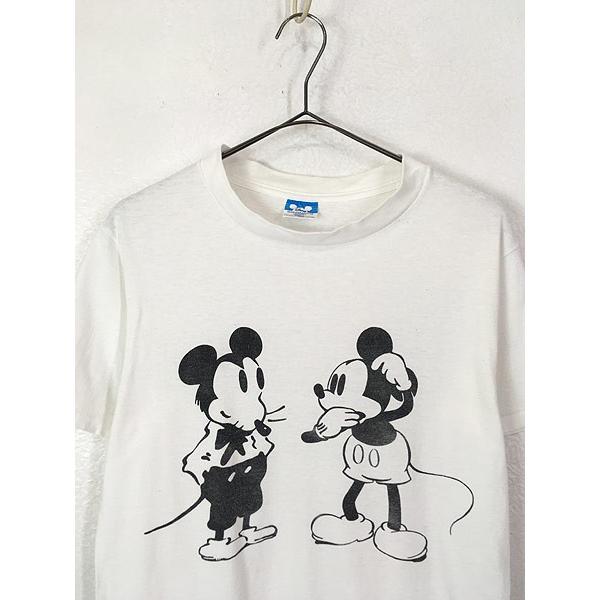 レディース 古着 80s Disney ディズニー Mickey ミッキー イラスト キャラクター モノトーン Tシャツ S 古着 lmr21g 古着屋ドラセナyahoo ショップ 通販 Yahoo ショッピング