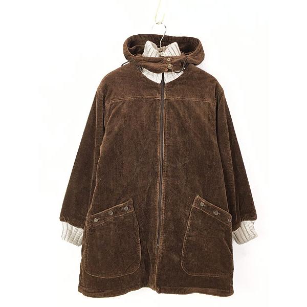 レディース 古着 70s Montgomery Ward 2way 裏地ボア 太畝 コーデュロイ コート ミドル丈 M位 古着 国内在庫