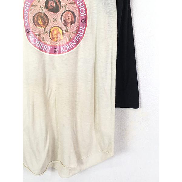 古着 80s USA製 LED ZEPPELIN メンバー フォト ロック バンド ラグラン