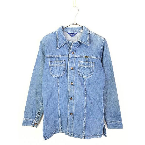 人気のファッションブランド レディース 古着 M位 ジャケット シャツ ウエスタン デニム 開襟 パッチ ウエスト Wrangler Usa製 70s 古着 五分 七分袖 Shivrai Co In