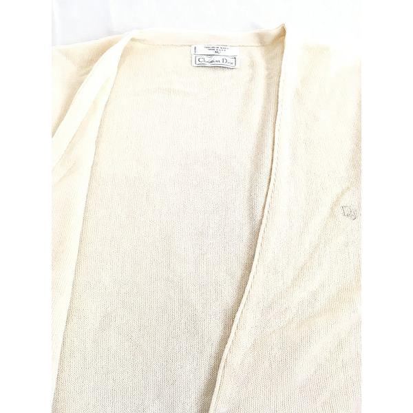 古着 80s USA製 Christian Dior ワンポイント ホワイト アクリル