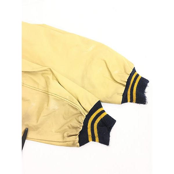 古着 70s V.F.W. 豪華 3段 チェーンステッチ フェイクレザー × ウール