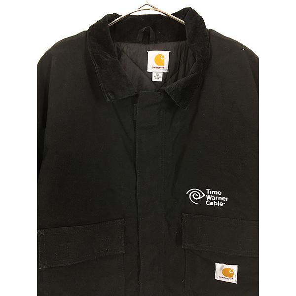 古着 USA製 Carhartt ブラック ダック 「Time Warner Cable」 企業 