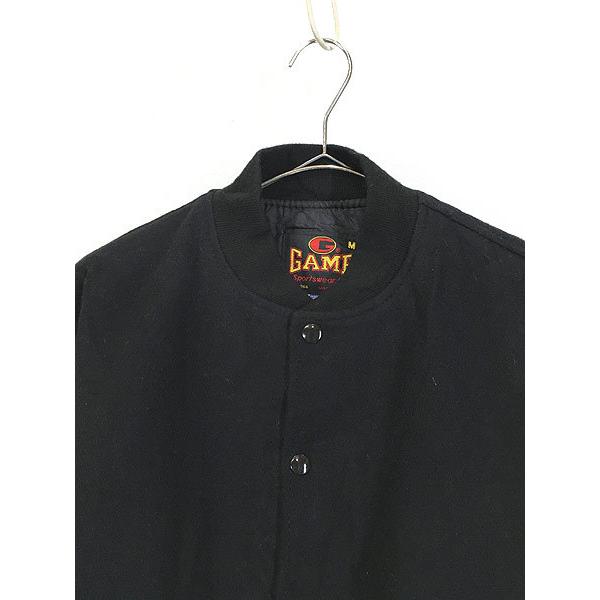 古着 90s USA製 The Game フェイク レザー × メルトン ジャケット