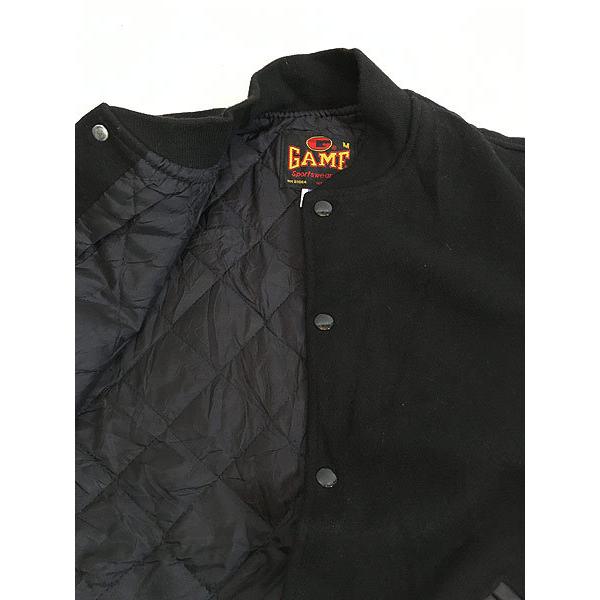 古着 90s USA製 The Game フェイク レザー × メルトン ジャケット