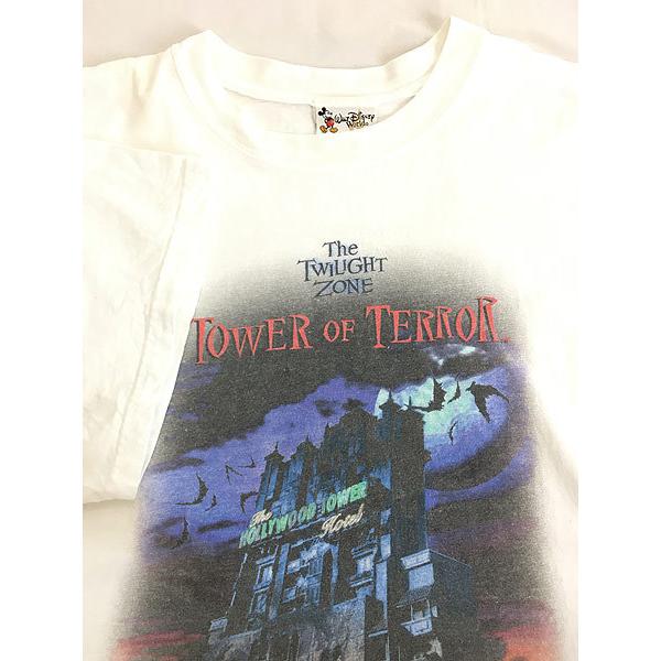 古着 90s Disney 「Tower of Terror」 アトラクション Tシャツ L 古着