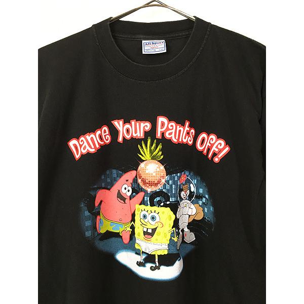 古着 90s SPONGE BOB スポンジボブ 「Dance your Pants off!」 Tシャツ