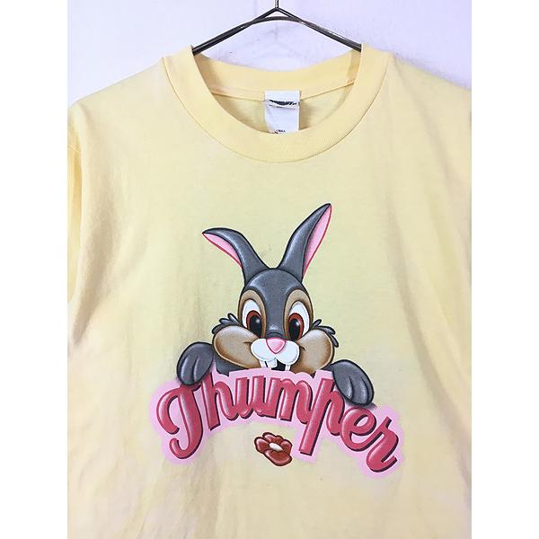レディース 古着 90s USA製 Disney 「Thumper」 バンビ とんすけ キャラクター 両面 Tシャツ S 古着｜dracaena｜02