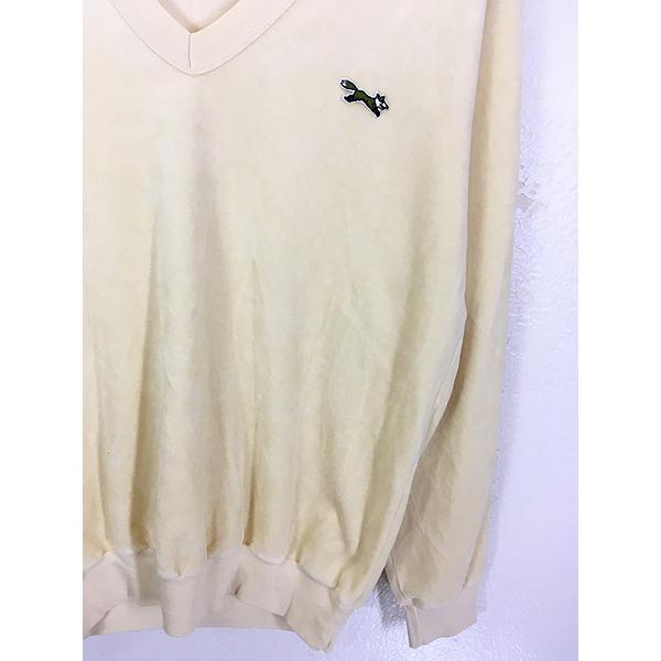 レディース 古着 80s JC Penney The Fox Sweater キツネ ワッペン Vネック ベロア トップス M 古着｜dracaena｜03