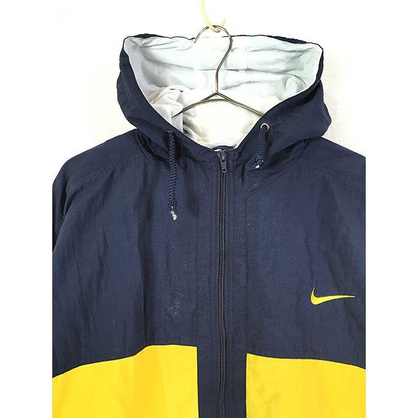 古着 90s NIKE 裏地 天竺 3トーン ハーフジップ ナイロン ジャケット