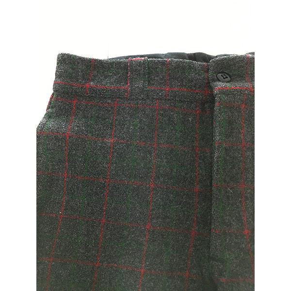 古着 80s Johnson 防寒 メルトン ウール チェック ハンティング パンツ W31 L28 22no22y古着屋ドラセナ