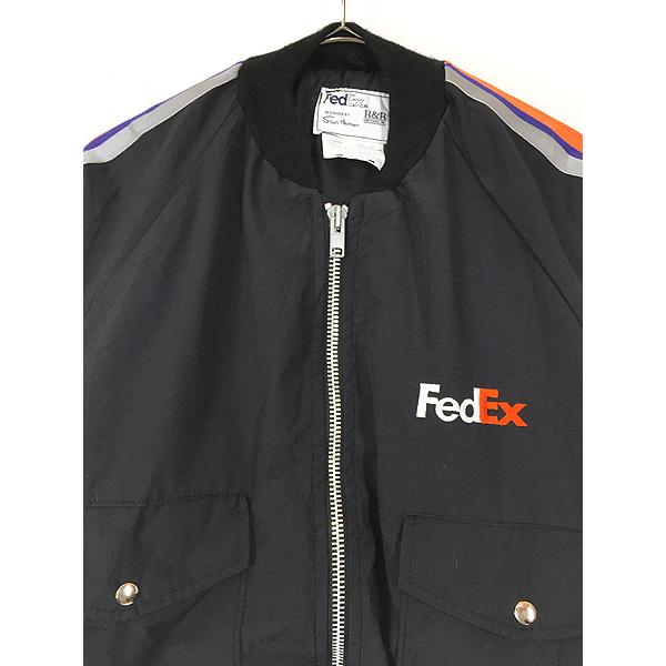 古着 90s USA製 FedEx フェデックス リフレクター デザイン ナイロン ワーク ジャケット L :22oc06p:古着屋ドラセナ
