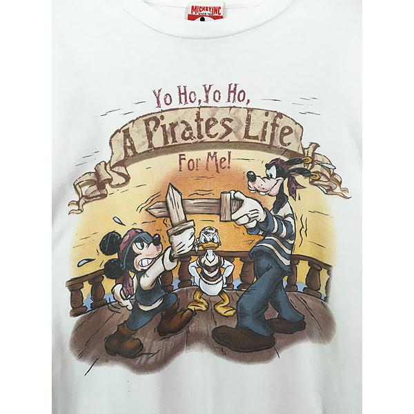 古着 90s Disney ミッキー ドナルド グーフィー パイレーツ Tシャツ XL 