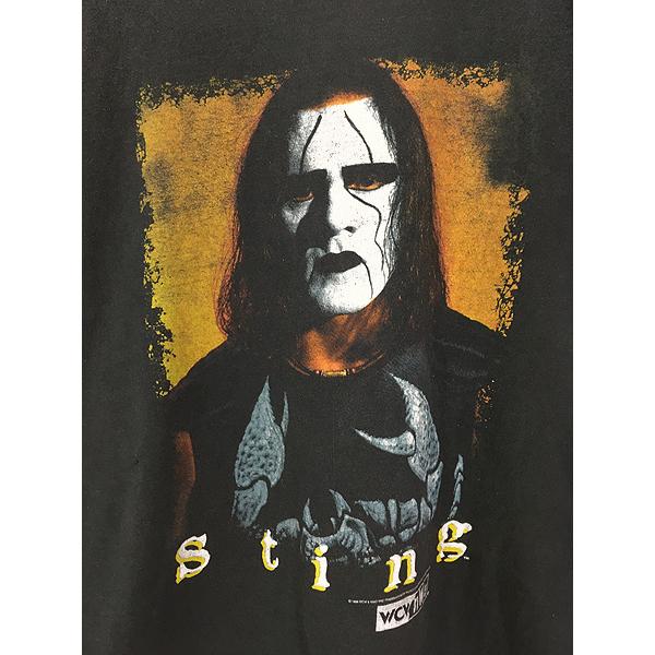 古着 90s USA製 WCW nWo Sting スティング フォト プロレス Tシャツ XL 