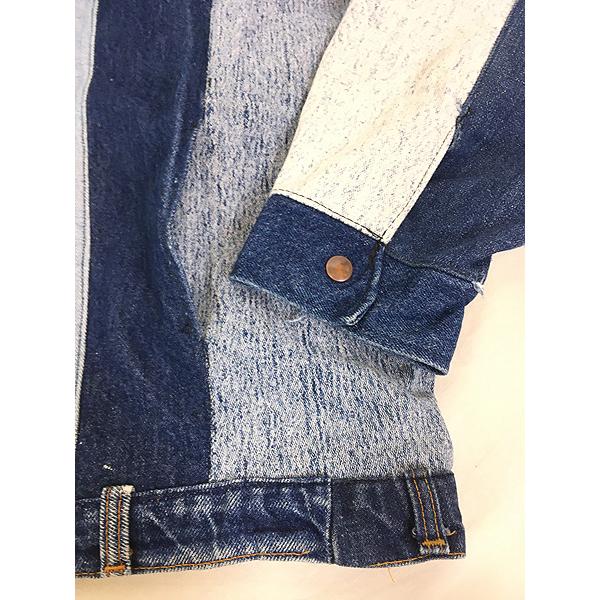 古着 80s ハンドメイド パッチワーク ビッグサイズ デニム ジャケット 