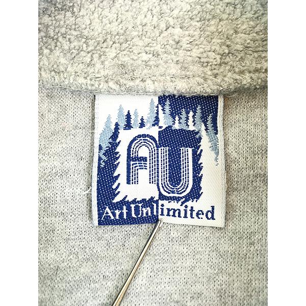 古着 90s USA製 Art Unlimited ヘラジカ クマ アニマル 総柄 パイル 