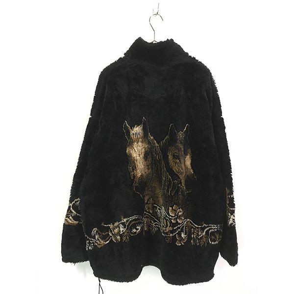 古着 90s USA製 Images In Fur 馬 ウマ アニマル フリース ジャケット 