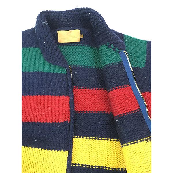 古着 Canada製 Hudson's Bay 太ピッチ レインボー ボーダー