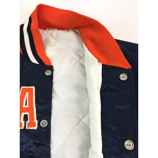 古着 90s USA製 STARTER SYRACUSE 光沢 サテン カレッジ スタジャン 
