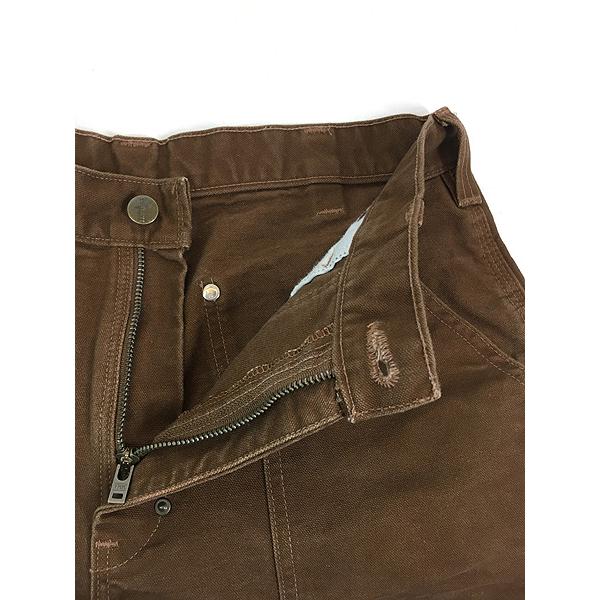 Carhartt ワークパンツ ダークブラウン　90s 革タグ 90s 00s Carhartt ブラウン ダック ダブルニー ぺインター
