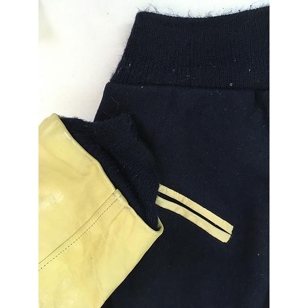 古着 80s USA製 TROPHY JACKETS 本革 レザー メルトン ウール