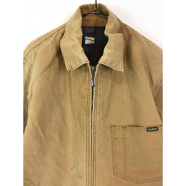 古着 80s USA製 OshKosh B'gosh ネイティブ ブランケット ライナー ブラウン ダック ワーク カバーオール ジャケット LR｜dracaena｜02