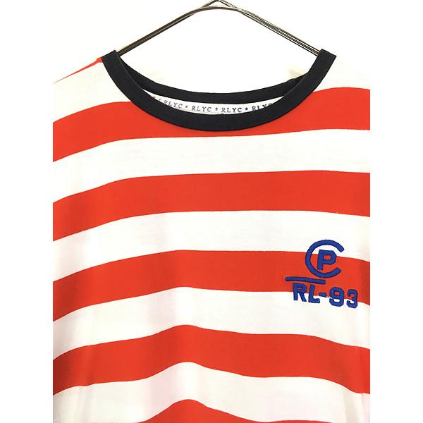 古着 90s USA製 Ralph Lauren 「RL-93」 赤×白 ボーダー 長袖 T 古着 90s USA製 Ralph Lauren 「RL-93」 赤×白 ボーダー 長袖 T