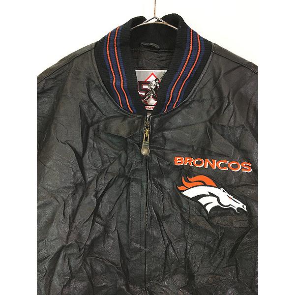 NFL スタジャン レザー スウェード ブラック　ストーリート BRONCOS NFL スタジャン レザー スウェード ブラック ストーリート BRONCOS