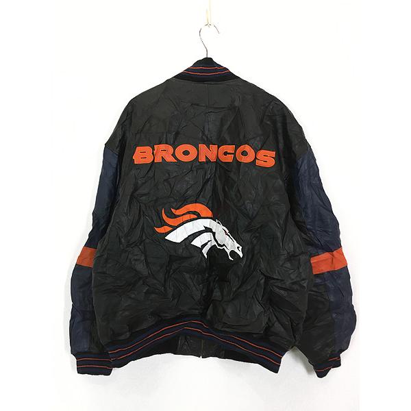 古着 90s NFL Denver Broncos ブロンコス 本革 オールレザー 