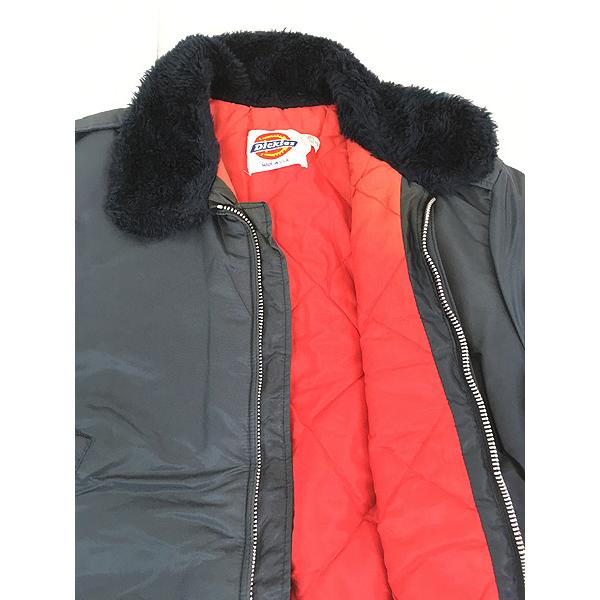古着 80s USA製 Dickies 襟ボア パデッド ナイロン ワーク ボンバー 