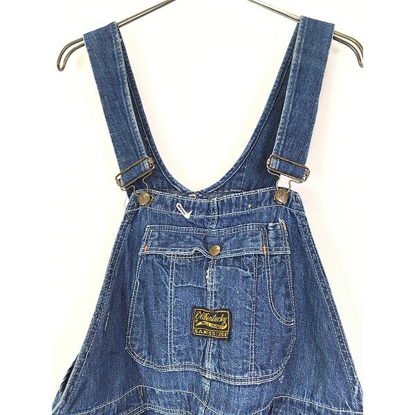 古着 50s Old Kentucky 濃紺 インディゴ デニム ワーク オーバーオール 