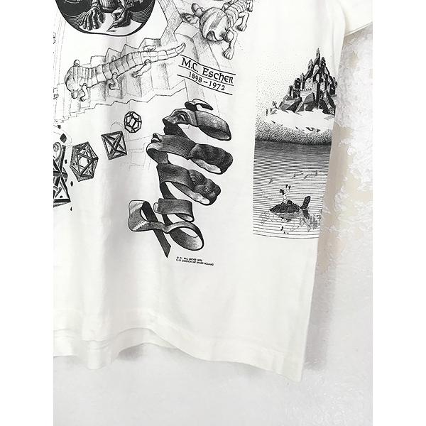 古着 90s USA製 M.C. Escher エッシャー 豪華 マルチ オールド だまし 